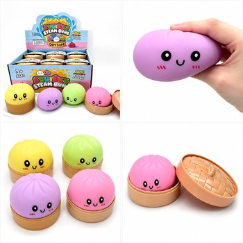 RAGE - Squishy Bun Dumplings GRANDE (Dim. 8.5 x 8.5 x 4.8 Cm) - Brinquedo Fidget Viral 2026 (12 un.)