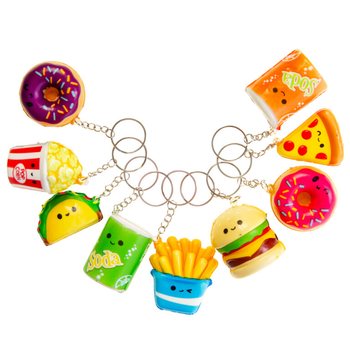 Porta-chaves Squishy Fast Food em Display (24 un.)