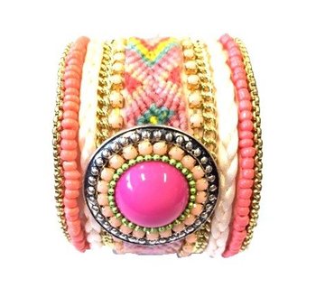 Pulseira Larga de Luxo Salmão/Rosa (1 un.)