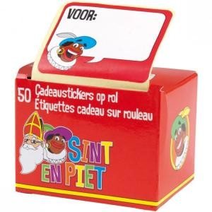 50 AUTOCOLANTES DE PRESETE SINTERKLAAS EM ROLO (Pack de 10)