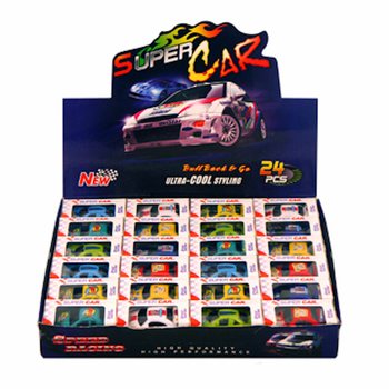 Carrinhos Pull Back pequenos em caixa de presente - Display (24 un.)