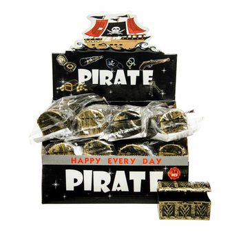 Mini baú do tesouro pirata em expositor (24 un.)