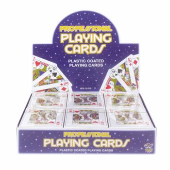 Cartas de jogar plastificadas em expositor (12 un.)
