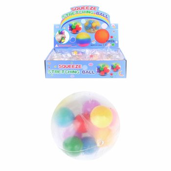 Bola Squeeze Ø6cm com Pompons (Display de 12)