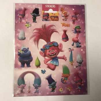 FOLHAS DE AUTOCOLANTES TROLLS GRANDES, 20x16 cm (10 un.)