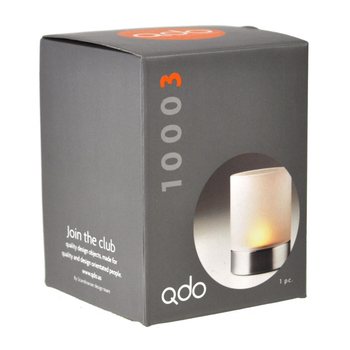 QDO - Suporte de Vela Hurricane Inox / Vidro Fosco (1 un.)