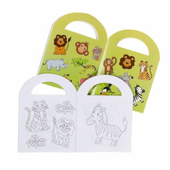 Livros de Colorir Pequenos Animais da Selva com Autocolantes (48 unidades)