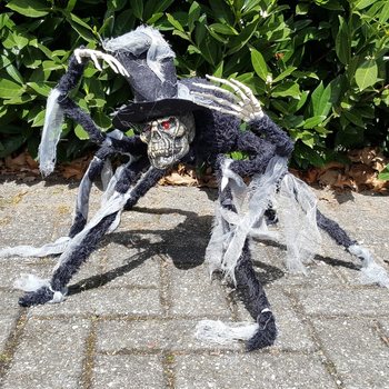 MEGA ARANHA DE DECORAÇÃO COM CAVEIRA E OLHOS LUMINOSOS (2 un.)