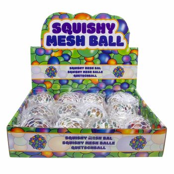 BOLAS SQUISHY COM REDE EM EXPOSITOR (12 un.)