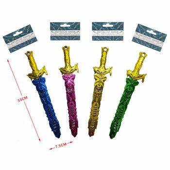 ESPADA DE PL&Aacute;STICO METALIZADA, 33 CM DE COMPRIMENTO (36 un.)