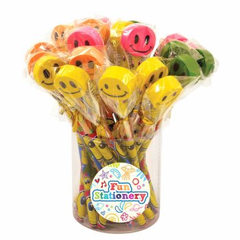 Lápis Smiley Alegres com Borracha (24 unidades)