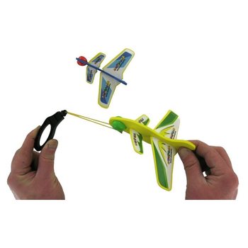 AVIÃO DE ESPUMA COM LANÇADOR DE ELÁSTICO 2 PEÇAS - MODELO 3 (12 un.)
