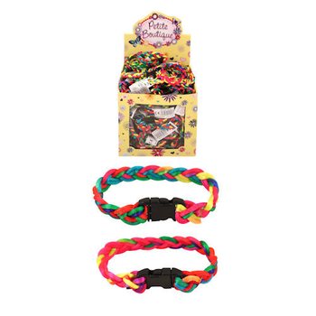 PULSEIRAS DE NEON ENTRANÇADAS PARA CRIANÇAS EM EXPOSITOR (144 unid.)