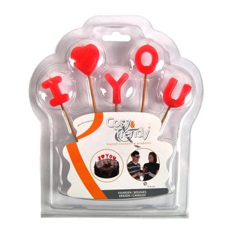 VELAS I LOVE YOU EM CARTÃO BLISTER (12 unid.)