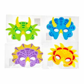 MIX DE M&Aacute;SCARAS DE ESPUMA DINOSSAUROS (60 unid.)
