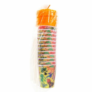 Copo de Dinossauro para Bebida/Gelado com Palhinha - 250ml (12 unidades)