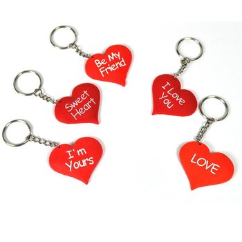 Porta-chaves de Coração com Texto (Pack de 12)