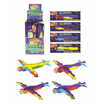 AVIÕES PLANADORES FIGHTER GLIDERS – MODELO: SUPER-HERÓIS EM EXPOSITOR (48 un.)