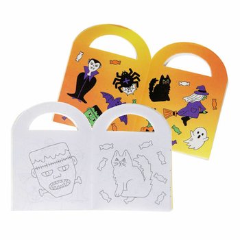 Pequenos Livros de Colorir para o Halloween com Autocolantes (48 Unidades)