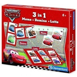 JOGO 3 EM 1 DISNEY PIXAR CARS - MEMO - DOMINÓ - LOTO