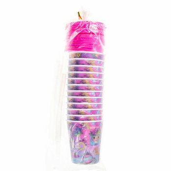 Copo de Princesa para Bebidas e Gelados com Palhinha (12 unidades)