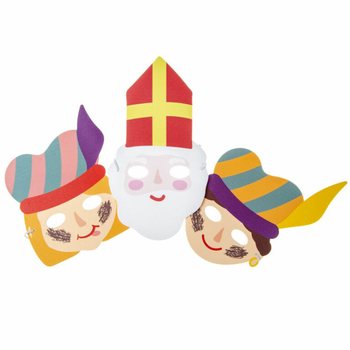 SINTERKLAAS - M&Aacute;SCARAS DE S&Atilde;O NICOLAU E PIET EM ESPUMA (48 un.)