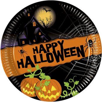 Conjunto de 8 Pratos Descartáveis - Modelo: Happy Halloween (6 uni.)