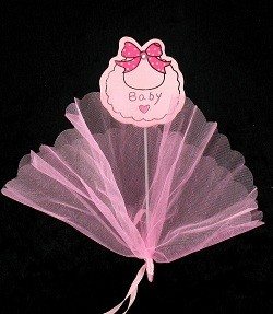 Espeto decorativo de tecido - Rosa Bebé (12 unid.)