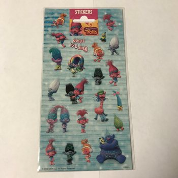 Folha de Autocolantes: TROLLS, 20 x 10 cm (10 un.)