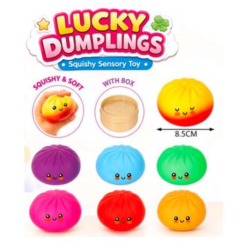 RAGE - LUCKY DUMPLINGS - Squishy Bun Dumplings GRANDE Dim. 8.5 x 8.5 x 4.8 Cm - EM DISPLAY (12 un.)