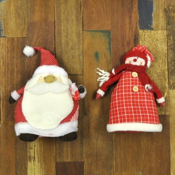 PAI NATAL E BONECO DE NEVE DE PELÚCIA (4 un.)