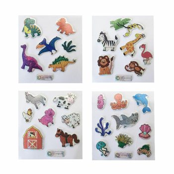 Autocolantes com Purpurina - Modelo: Mix Animais (100 un.)
