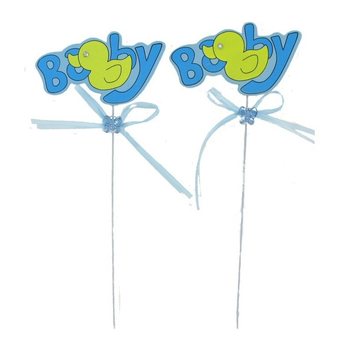 Topper de bolo para nascimento - Azul Bebé (12 un.)