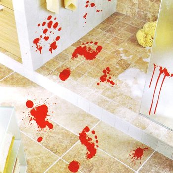 Autocolantes de Parede Pegadas de Sangue Halloween (2 un.)