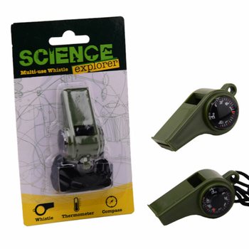 Apito de Sobrevivência Science Explorer com Bússola e Termómetro (24 un.)