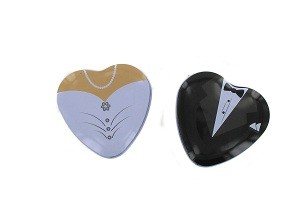 Caixinhas de Metal para Casamento em Forma de Coração (10 un.)