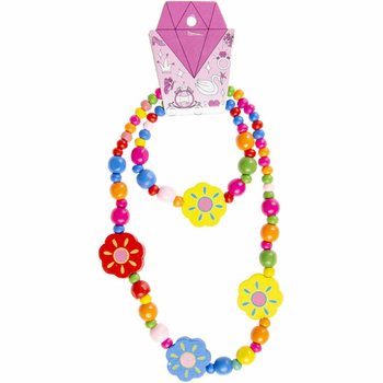 Conjunto Alegre de Colar + Pulseira de Madeira para Crian&ccedil;a (48 un.)
