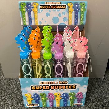 Varinhas de Bolhas de Sabão Unicórnio e Dinossauro - 120ml - 24 Un