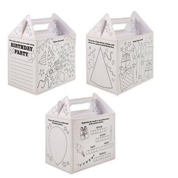 Caixa de Menu – Happy Birthday – Para Colorir - 14 x 9,5 x 18 cm (24 un.)