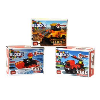 Blocos de Construção Bricks - Série Bombeiros/Construção (9 un.)