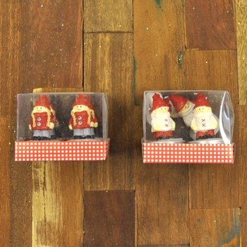 4 VELAS DE CHÁ BONECOS DE NATAL EM CAIXA DE PRESENTE (12 un.)