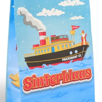 Sacos de Presente em Papel de S&atilde;o Nicolau (Sinterklaas) - 16x8x22 cm (12 unidades)