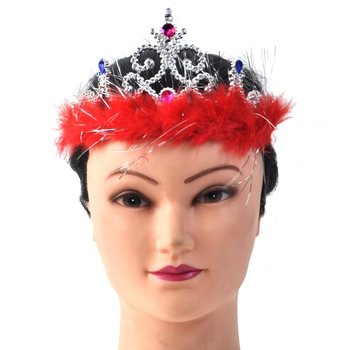 Coroa de Princesa Prateada com Pel&uacute;cia - Modelo 4 (12 unid.)