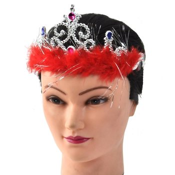 Coroa de Princesa Prateada com Pelúcia - Modelo 4 (12 unid.)