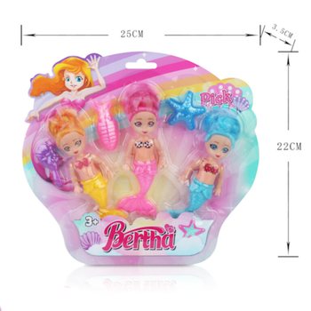 Conjunto de 3 Bonecas Sereia em Cart&atilde;o (6 sets)