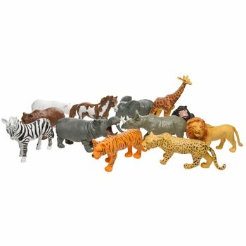 Figuras de Animais Selvagens Grandes em Display (12 un.)