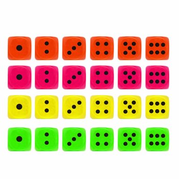 Dados de 2,5 cm em expositor - Cores mistas (125 unidades)