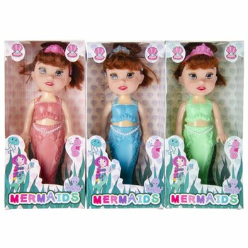Ador&aacute;vel Boneca Sereia em Caixa com Janela, 18 cm (12 un.)