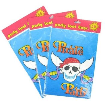10 SACOS DE ANIVERSÁRIO - PIRATE PARTY (6 conjuntos)