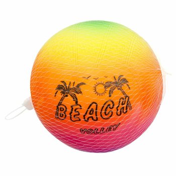 BOLA DE V&Oacute;LEI DE PRAIA, 23 CM - CORES DE ARCO-&Iacute;RIS (10 un.)